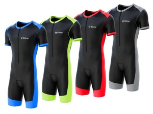 Combinaison de triathlon pour homme, une pièce, respirante, séchage rapide, fermeture éclair sur la poitrine, manches courtes, personnalisable OEM, pour adultes - Product Image 1