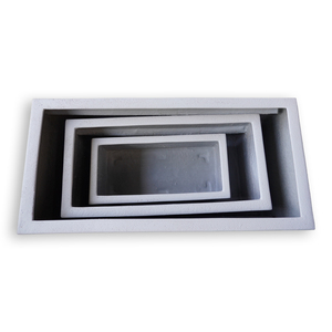 Modern <b>Square</b> Fiberglass Plant <b>Pot</b> with Drainage Hole Weather Resistant for Outdoor Garden & Balcony Use - Product Image 5