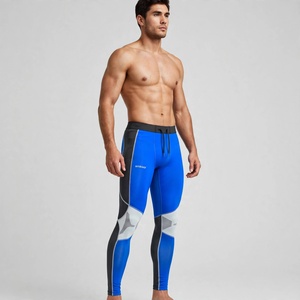Leggings de compression pleine longueur personnalisables Amkoor pour hommes, en Spandex et Nylon, avec taille à cordon de serrage - Product Image 3