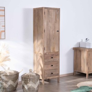 Vandana Royal Element Columna de almacenamiento de madera maciza de mango con puerta y cajones Maestro - Product Image 3