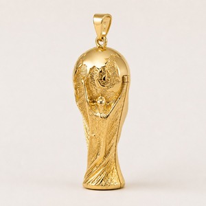 18K Yellow Gold Football <b>Trophy</b> Pendant for Men Custom Sports Championship Locket Wholesale Jewelry - Product Image 2