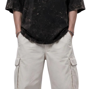 <b>Mens</b> Oversized Distressed Graphic T <b>Shirt</b> <b>Black</b> Vintage Faded Short Sleeve Crew Neck Drop Shoulder Casual Streetwear Wholesale - Product Image 6