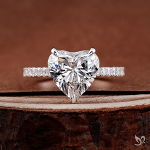 Bold Heart Shape Lab Grown Diamond <b>Ring</b> 3ct Cathedral Pave Engagement <b>Ring</b> IGI Certified 10K White Gold <b>Statement</b> <b>Ring</b> - Product Image 1