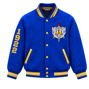 เสื้อแจ็คเก็ตบอมเบอร์ลำลองสำหรับผู้หญิง Sigma Gamma Rho แฟชั่นเสื้อคลุมสไตล์กรีกสำหรับชมรมนักศึกษา  แบบซิป  OEM ODM ขายส่งจำนวนมาก - Product Image 1