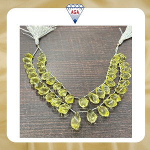 Cuentas de cuarzo limón natural con corte elegante de 7-10 mm, excelente calidad, cuentas sueltas sin tratar de la India para joyería y collares. - Product Image 2