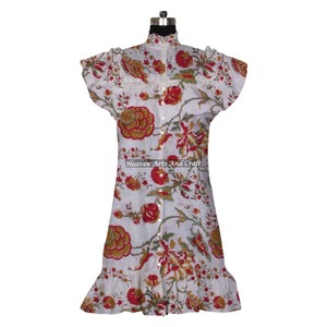 Vestido de Moda con Estampado de Bloques Estilo Bohemio Gitano de Algodón para Mujer, Novedad de Fábrica India 2026, Vestido de Noche para Mujer - Product Image 5