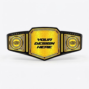Ceinture de champion personnalisée, ceinture de lutte personnalisée, ceinture plaquée or en cuir, équipement d'arts martiaux unisexe - Product Image 1