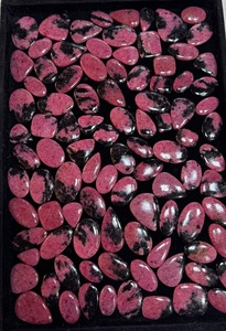 Lote al por mayor de cabujones de rodonita natural, piedras preciosas sueltas, 1 kg, $120, envío gratis, certificado por terceros, suministros para fabricación de joyas. - Product Image 3