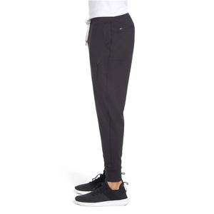 Pantalon de jogging décontracté pour homme, noir, taille élastique, poches latérales, respirant, en tricot - Product Image 1