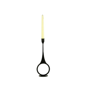 Porte-bougie moderne et élégant de qualité supérieure pour la décoration intérieure, finition noire, support à bougie en aluminium coulé, fait main, personnalisé - Product Image 1