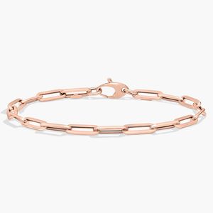 7.5" Paperclip Bracelet in 14k Italian <b>Rose</b> <b>Gold</b> - Product Image 5