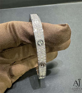 Brazalete Ancho de Plata con Cadena y Eslabones de Moissanita, con Microincrustaciones, Joyería de Moda, Regalo - Product Image 3