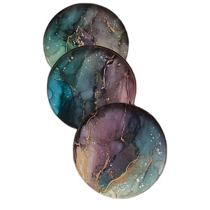 DIVERS sous-verres en résine de luxe faits à la main, coussinets carrés de couleur personnalisables pour ensemble de tapis de table de cuisine au meilleur prix - Product Image 1