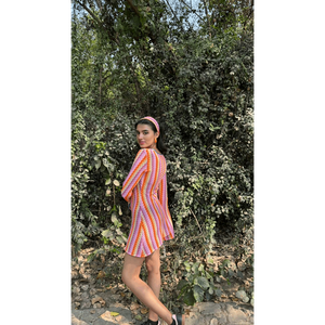 Minivestido de punto con diseño Chevron Pointelle - Product Image 2