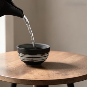 Service à thé de luxe en grès japonais Wabi-Sabi, fait main, éco-responsable, cuite au feu, pour dégustation de thé, par UO - Product Image 5