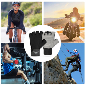 Gants de fitness respirants à demi-doigts pour l'entraînement en salle de sport, la musculation, les exercices, gants de fitness personnalisés avec grip en silicone - Product Image 6