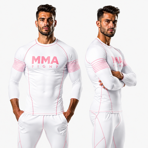 Vente en gros de rashguards MMA à manches courtes de haute qualité pour adultes, hauts de compression personnalisés pour BJJ, grappling, jiu-jitsu, sublimation, entraînement en salle de sport - Product Image 3