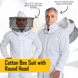 Traje de Apicultura Blanco para Hombre con Capucha de Malla Ventilada, Overol de Trabajo Transpirable de Algodón, Traje de Apicultura - Product Image 2