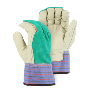 Gants de sécurité en cuir haut de gamme, robustes, antistatiques, antidérapants, imperméables, à texture grainée, avec protection ajustable du poignet et protection des paumes fendues - Product Image 5