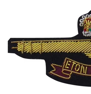 Écussons de blazer de haute qualité en fil métallique, décorations en métal avec crête brodée, couleur personnalisée, à coudre, pour uniformes scolaires 2026 - Product Image 2