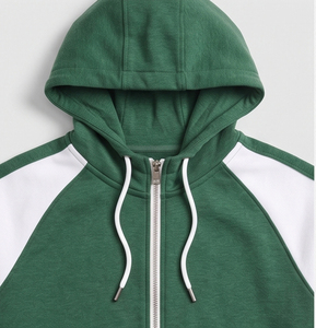 Sudadera con capucha y cremallera para hombre, manga larga, 100% algodón polar, para yoga y gimnasio - Product Image 3