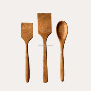 Ensemble d'outils de salade en bois d'acacia à long manche en forme de coeur artisanat artistique ustensiles de service populaires - Product Image 4