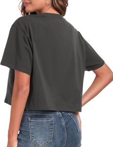 Camiseta Corta Personalizada para Mujer, 100% Algodón, Corte Ajustado, Estilo Baby Tee, Cuello Redondo, Informal, Verano, con Logotipo Personalizado - Product Image 3