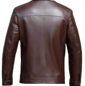 Esprit Latest Design OEM High Quality <b>Sheep</b> <b>Skin</b> Leather Fashion <b>Jacket</b> Custom Logo Front Design Vintage Men's <b>jacket</b> Supplier - Product Image 2