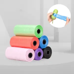 Bolsas de basura para recogida de caca de perro, 5 rollos continuos, recogedor de caca Multicolor, bolsas de repuesto, bolsas de limpieza de basura de escritorio y coche