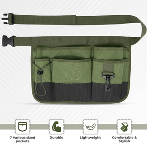 Delantal de Cintura Clásico de Poliéster Oxford, Lavable, Resistente, con Múltiples Bolsillos, Cinturón Ajustable, Verde, para Uso Diario - Product Image 2