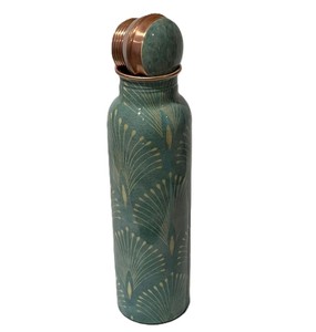 Traditional Engraved <b>Copper</b> Water Bottle Ayurvedic Metal Drinking Bottle With Lid for Outdoor Gift Travel Drinkware Accessory - Product Image 6