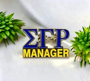 Spilla da Bavero Personalizzabile SGRHO Sigma Gamma Rho per Avvocato, Consigliere Principale, Manager, Educatore, Numero Capitolo, Oro Blu Reale - Product Image 2
