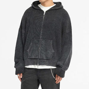 Sudaderas con capucha de invierno para hombre 2026 de alta calidad, 100% algodón, con cremallera, diseño sólido y logotipo frontal con impresión digital - Product Image 2