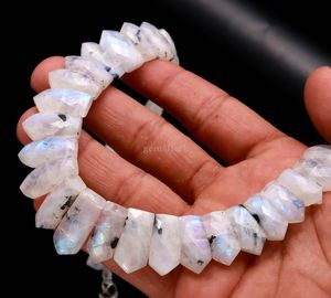 Flashy Natural Rainbow Moonstone Beaded <b>Necklace</b> <b>Statement</b> Gemstone Choker <b>Necklace</b> Handmade Jewelry Making Wholesale Supplies - Product Image 4
