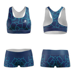 Custom Logo 2 Piece Fitness Set Racer Back Sports <b>Bra</b> and Shorts Premium Comfort Athletic Wear Solution - Product Image 6