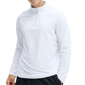 Chemise de sport à manches longues et fermeture éclair Virrus pour homme, respirante, à séchage rapide, pour l'entraînement, la course à pied et la performance athlétique - Product Image 2