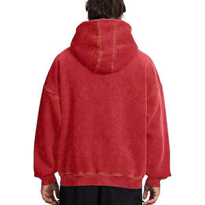 Sudadera con Capucha Casual para Hombre, 100% Algodón, Cierre de Cremallera, Servicio OEM, Lavado y Procesado, Diseño Sólido - Product Image 2