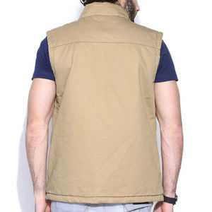 Men's Winter Sleeveless Puffer Vest 100% High Quality <b>Canvas</b> Waterproof Eco-Friendly Casual Quilted Windproof Outerwear - Product Image 3