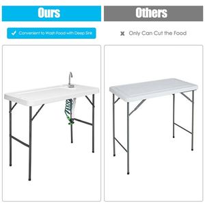 Table de cuisine de camping avec pulvérisateur, évier pliable et robinet pour les aventures en plein air et les campings - Product Image 4