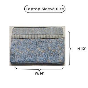 Housse pour ordinateur portable en coton doux imprimée à la main, multi-poches, matelassée, avec fermeture éclair, durable, design unisexe pour un usage quotidien - Product Image 6