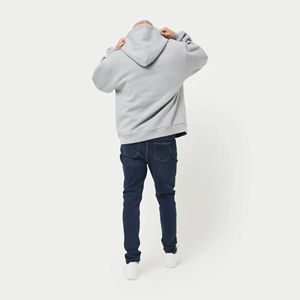 Sudadera con Capucha Extra Grande para Hombre, Gris Sólido, Informal, con Bolsillo Delantero, Corte Regular, para Otoño - Product Image 6