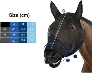 Hot Selling UV Protection Fly <b>Mask</b> Comfortable Horse Fly <b>Mask</b> With Ears Breathable Elasticity Fly <b>Mask</b> With Mesh <b>Eye</b> Covers - Product Image 3