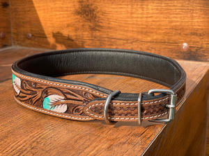 Nouveau véritable collier de chien en cuir usiné à la main pour le cou en cuir véritable vente chaude gravé rembourré collier de chien réglable pour animaux de compagnie - Product Image 6