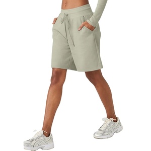 Coupe décontractée personnalisée au-dessus du genou taille haute avec de longues cordes Sport Sweat Shorts Soft Fleece Cotton Polyester Short 2026 - Product Image 4