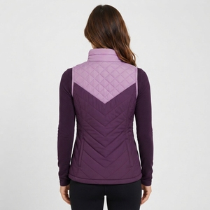 Women's Knitted Padded <b>Puffer</b> Vest Stand Collar Zip <b>Crop</b> Sleeveless <b>Jacket</b> Waterproof Windproof Eco-Friendly Spring <b>Puffer</b> Vest - Product Image 3