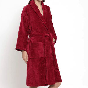 Peignoir unisexe en tissu gaufré léger et respirant pour spa et hôtel avec ceinture - Product Image 2