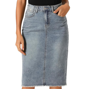 Wholesale Summer Fashion Short Mini Denim Skirt for Lady Cheap Price Women Skirts With Pockets - Product Image 6