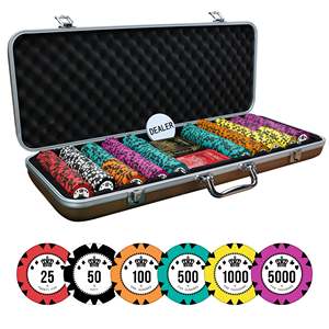 Italian Crown 40mm 14g <b>Clay</b> Poker Chipset with Tray 300/500 Pcs GR-High Quality <b>Set</b> - Product Image 3