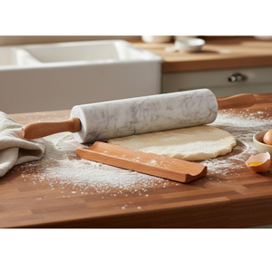 Modern Luxury White Marble roller Pin Best Roti & Pizza Makers Roller For Hotel Restaurant & Home Kitchen Use Baking <b>Tool</b> - Product Image 1