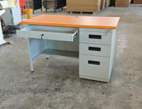 Mesa de Oficina Moderna Convertible de Metal con Cajones, Color Personalizable, Estructura de Hierro, Escritorio para Computadora para Uso Doméstico o Comercial